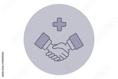Two hands shaking in symbol of partnership within healthcare sector. Unity and collaboration, teamwork in healthcare initiatives concept