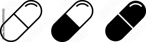 Capsule icon set. Medical Pills.  Healthcare Concept. pharmacy plasticine elements