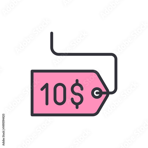 Attractive Price Tag Presenting A Discount Offer With Transparent Design