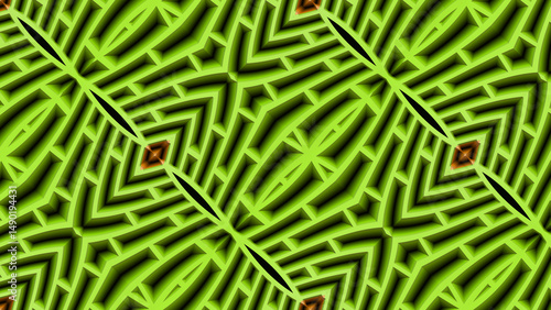 Tableau sur toile Neon Green Maze Pattern - Abstract Tech-Inspired Labyrinth Design for Digital an