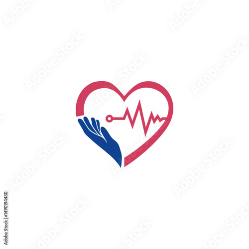 Medical Heart logo icon vector template. Medical logo with Heart