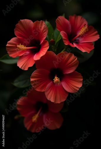 Wallpaper Mural Red Hibiscus Flower Bloom Torontodigital.ca