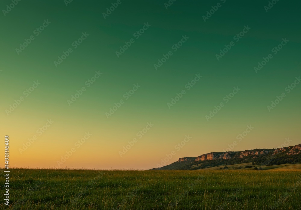 Fototapeta premium Sunset over prairie landscape