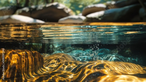 The reflective water and flowing rivers add depth to the composition