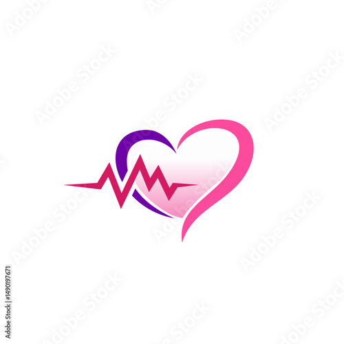 Medical Heart logo icon vector template. Medical logo with Heart