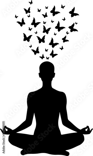 Meditative Mind: Enlightenment with Butterflies vector