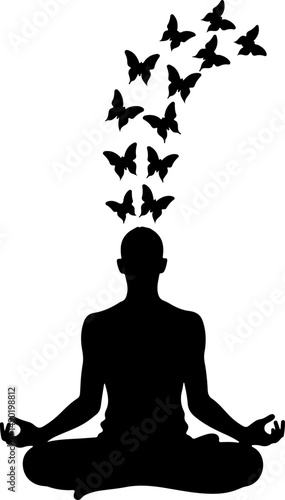 Meditative Mind: Enlightenment with Butterflies vector