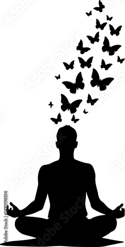 Meditative Mind: Enlightenment with Butterflies vector