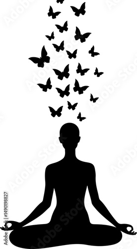 Meditative Mind: Enlightenment with Butterflies vector