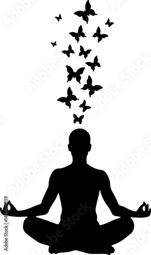 Meditative Mind: Enlightenment with Butterflies vector