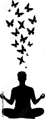 Meditative Mind: Enlightenment with Butterflies vector