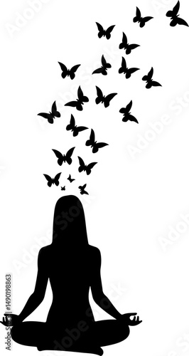 Meditative Mind: Enlightenment with Butterflies vector
