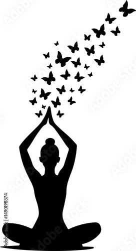 Meditative Mind: Enlightenment with Butterflies vector