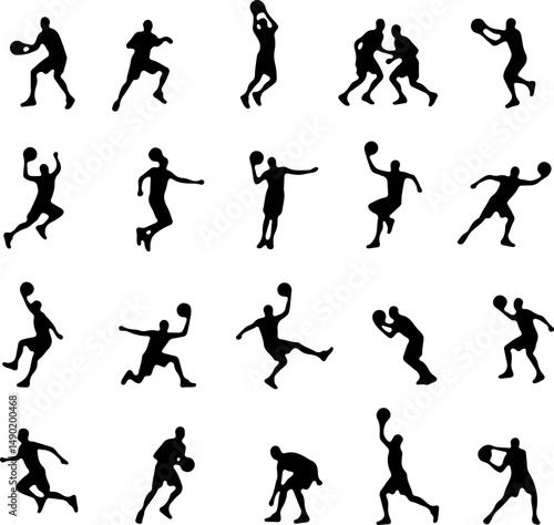 Wallpaper Mural Basketball Action Silhouettes Torontodigital.ca