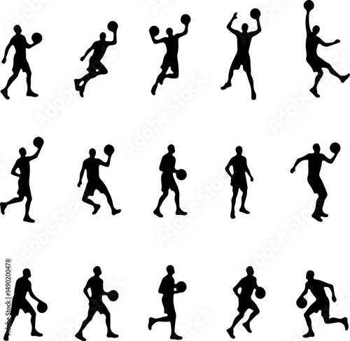 Wallpaper Mural Basketball Action Silhouettes Torontodigital.ca