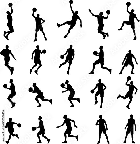 Basketball Action Silhouettes