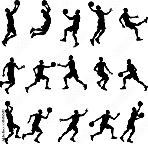 Basketball Action Silhouettes