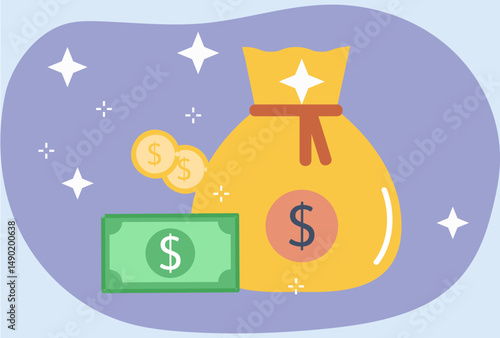 Money Bag Concept Illustration
