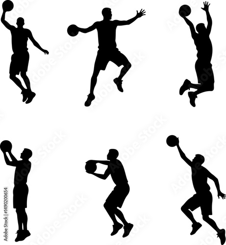 Basketball Action Silhouettes