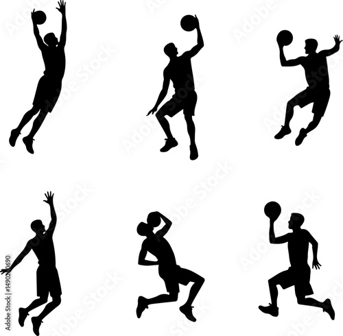 Basketball Action Silhouettes