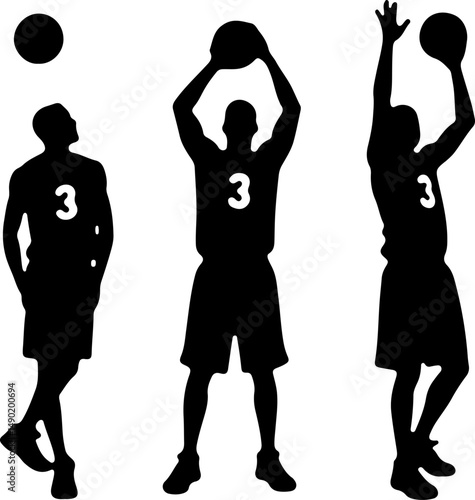 Basketball Action Silhouettes