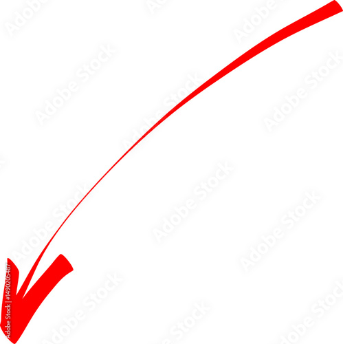 Fine Line Red Arrow Sketch