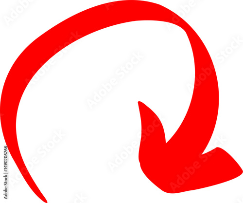 Soft Red Arrow with Sketchy Lines
