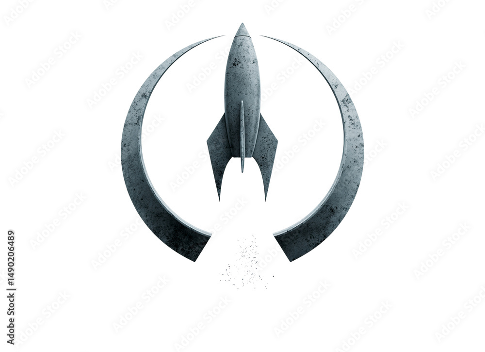 Obraz premium Falling rocket symbol