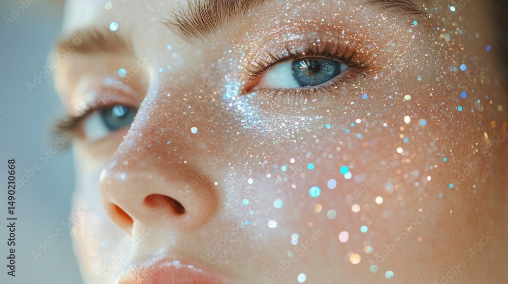Glitter face makeup design Glitter face makeup design