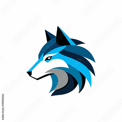 Geometric Wolf Head Profile