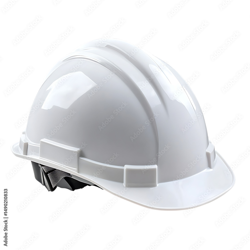 Fototapeta premium Side view of white construction helmet