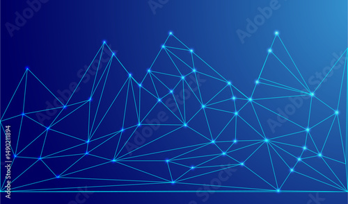 Low Poly Background on Dark Blue Gradient – Modern, Geometric, and Minimalist Abstract Design for Digital Art, 3D Modeling, Wallpapers, and Futuristic Graphics	