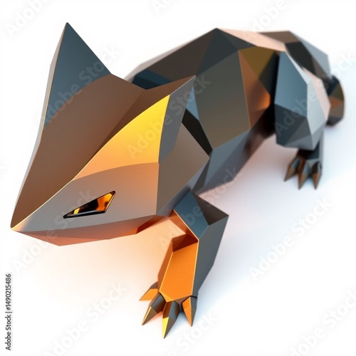 Polygonal Lizard 3D Model