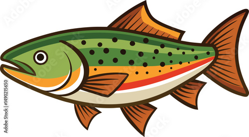 Colorful Fish vector illustration in white background 