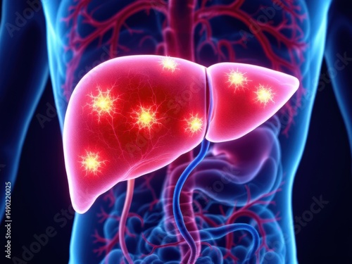3d rendered medically accurate illustration of liver cancer