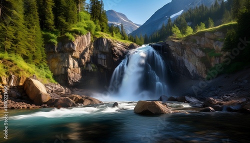 mountain waterfall