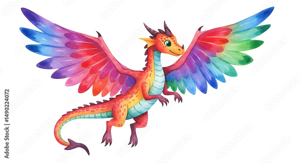 Fototapeta premium Rainbow Dragon's Ascent