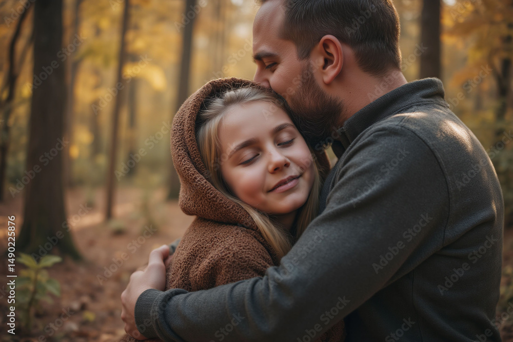 man and a little girl hugging each other man and a little girl hugging each other