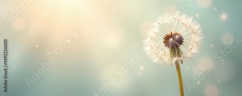 Neutral backdrop with ethereal dandelion fluff, delicate and light , fluffy, airy, pastel