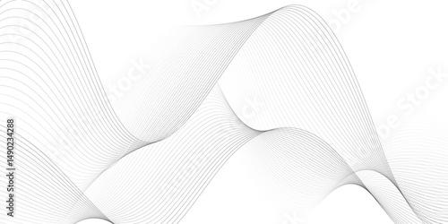 Vector abstract wavy and curve line art flowing dynamic grey isolated on background in concept luxury, wave, wind, ocean, technology, science, music, sound, banner, poster