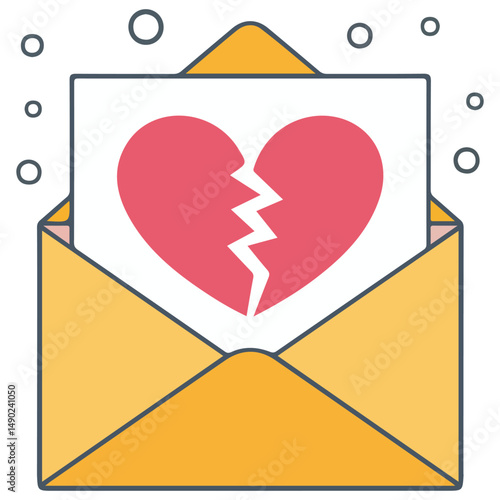 Break up letter document icon isolated vector illustration on white background