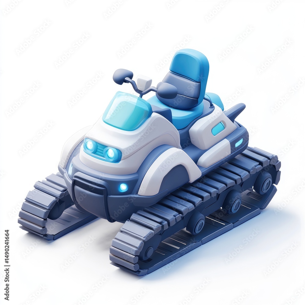 Naklejka premium Colorful futuristic snow vehicle illustration.