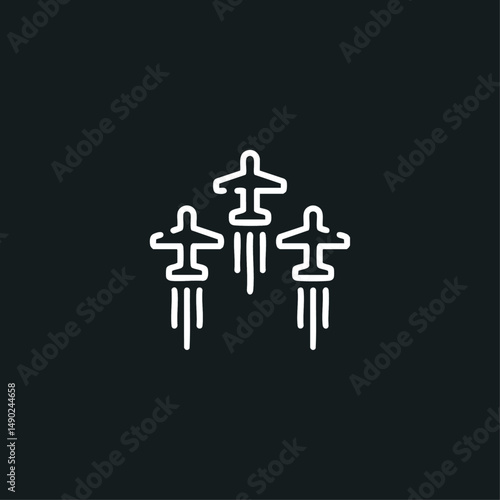  Aircraft icon logo flat vector design