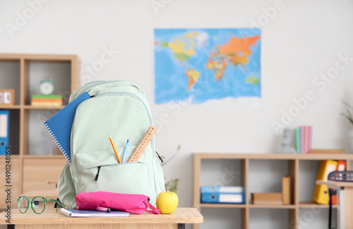 Backpack with school statio...