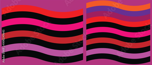 colorful. Neon abstract geometric background with zigzag shapes on black wall setting, render, abstract, striped background Rainbow strip pattern. Colorful kids Illustration template summer