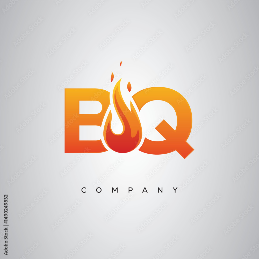 Fototapeta premium BQ Creative Fire Letter Logo Design