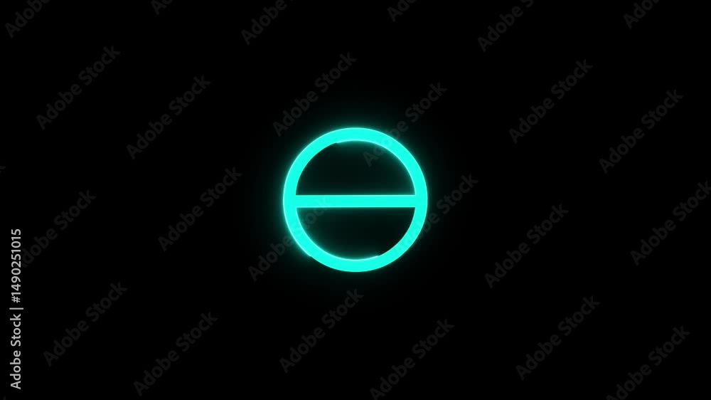 neon glowing line ban icon animation stop wrong problem attention carful warning animated neon glowing line ban icon animation stop wrong problem attention carful warning animated