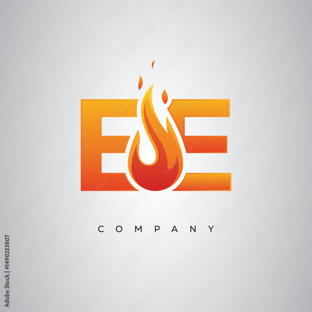 Obraz premium EE Creative Fire Letter Logo Design