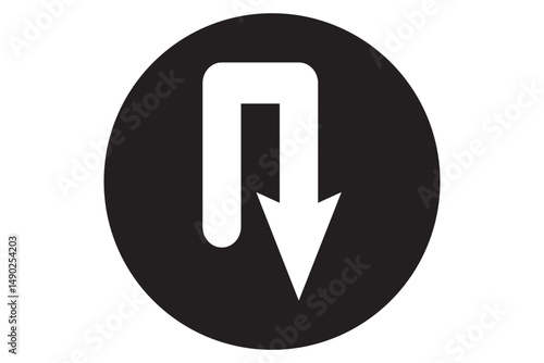 U-turn symbol and traffic sign vector illustration eps 10