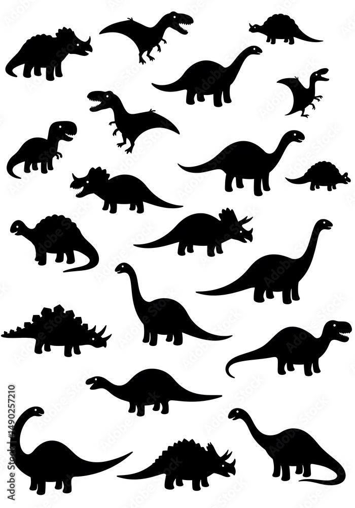 Naklejka premium Silhouette Dino Safari